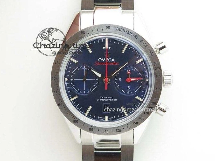 0428 Unique Planet Ocean 45mm Real Ceramic Blue BP-Maker Best Edition Black Dial On Nylon Rubber Strap A 8184